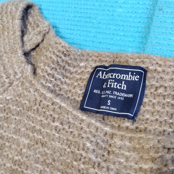 Abercrombie & Fitch Pullover Sweater Tan Cream Size S - Picture 8 of 9